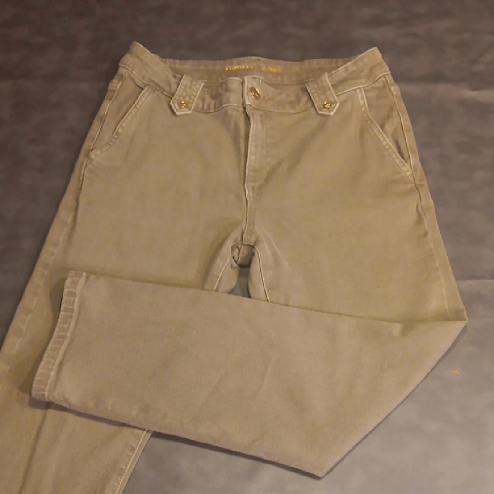 Michael Kors Straight Leg Jeans in Olive Green